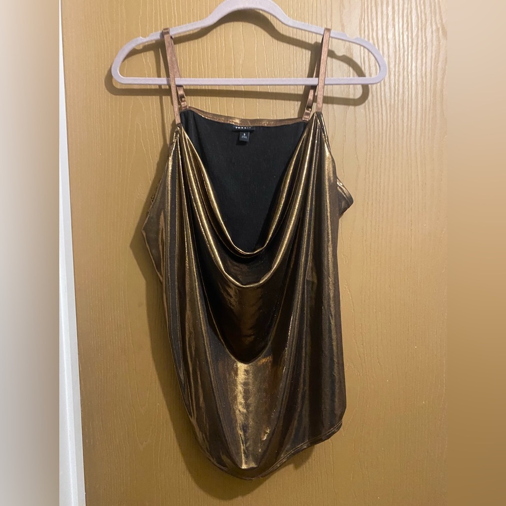 Torrid Bronze Liquid Shine Cowl Cami, Size 3
